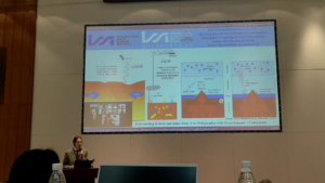 Picture of the presentation on the study of LAIC with CSES and Swarm satellites at CSES 6th workshop in Beijing
